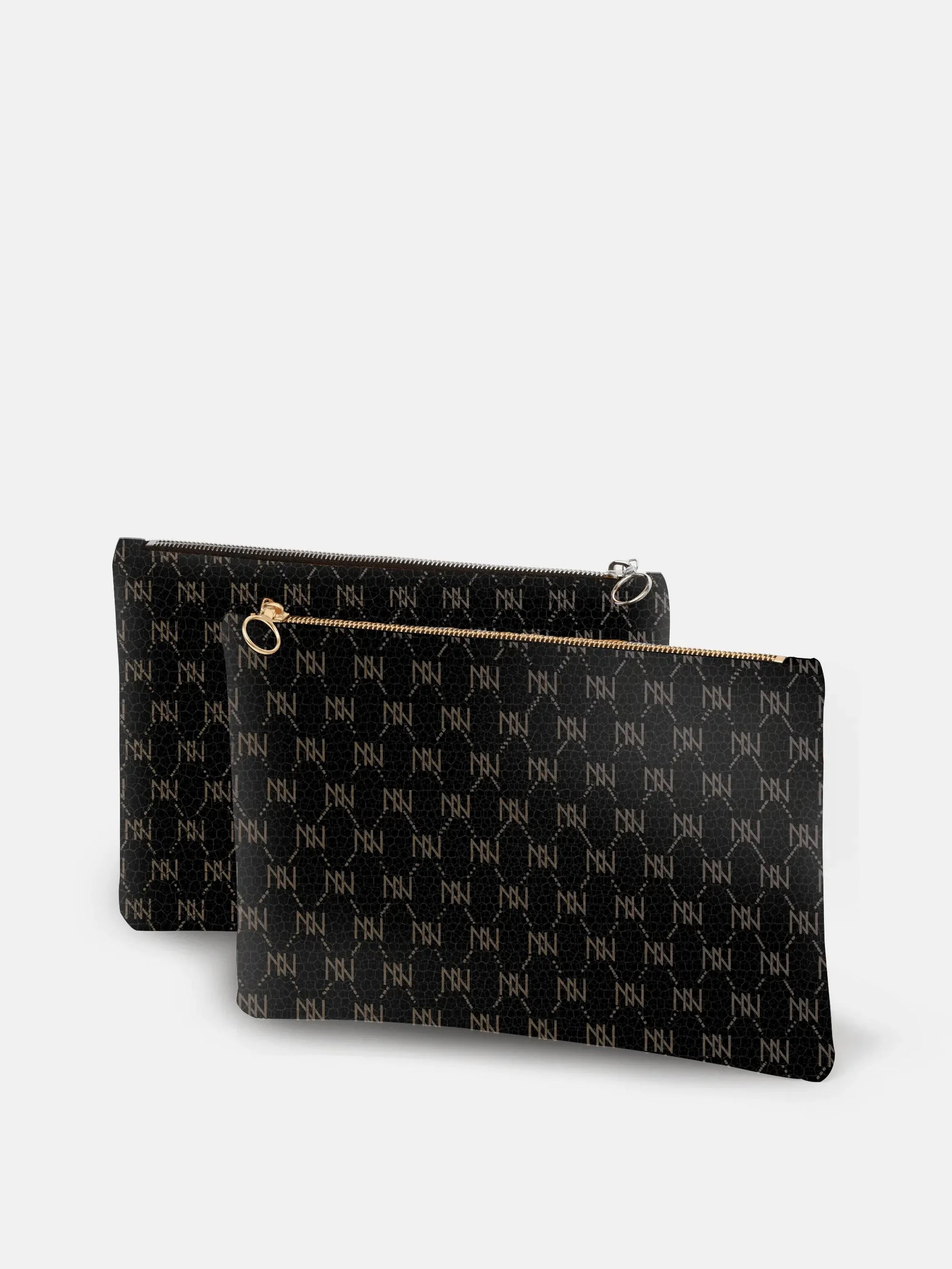 Black Nappa Leather NN Leather Clutch - IVORYNN