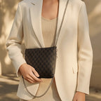 Black Nappa Leather Silver Chain NN Crossbody Bag - IVORYNN