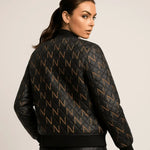 Black Navy Reversible Silk Bomber Jacket - IVORYNN