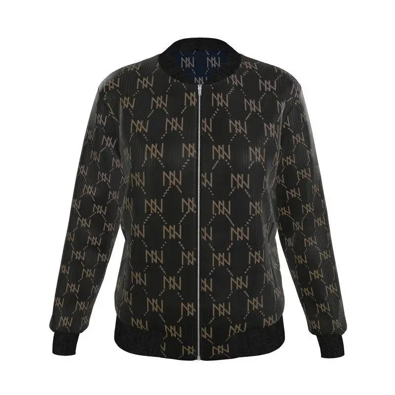 Black Navy Reversible Silk Bomber Jacket - IVORYNN