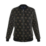 Black Navy Reversible Silk Bomber Jacket - IVORYNN