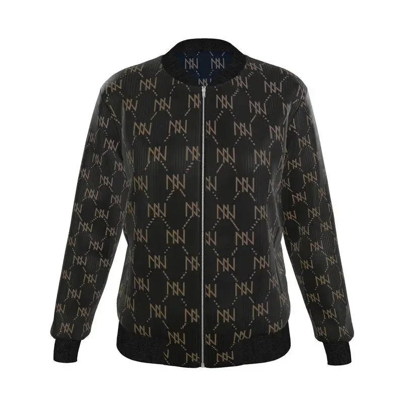 Black Navy Reversible Silk Bomber Jacket - IVORYNN