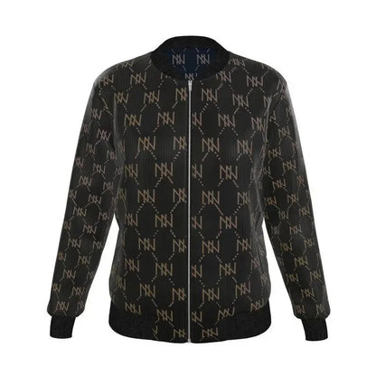 Black Navy Reversible Silk Bomber Jacket - IVORYNN