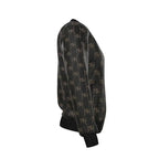 Black Navy Reversible Silk Bomber Jacket - IVORYNN