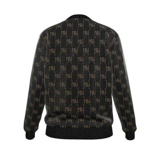 Black Navy Reversible Silk Bomber Jacket - IVORYNN