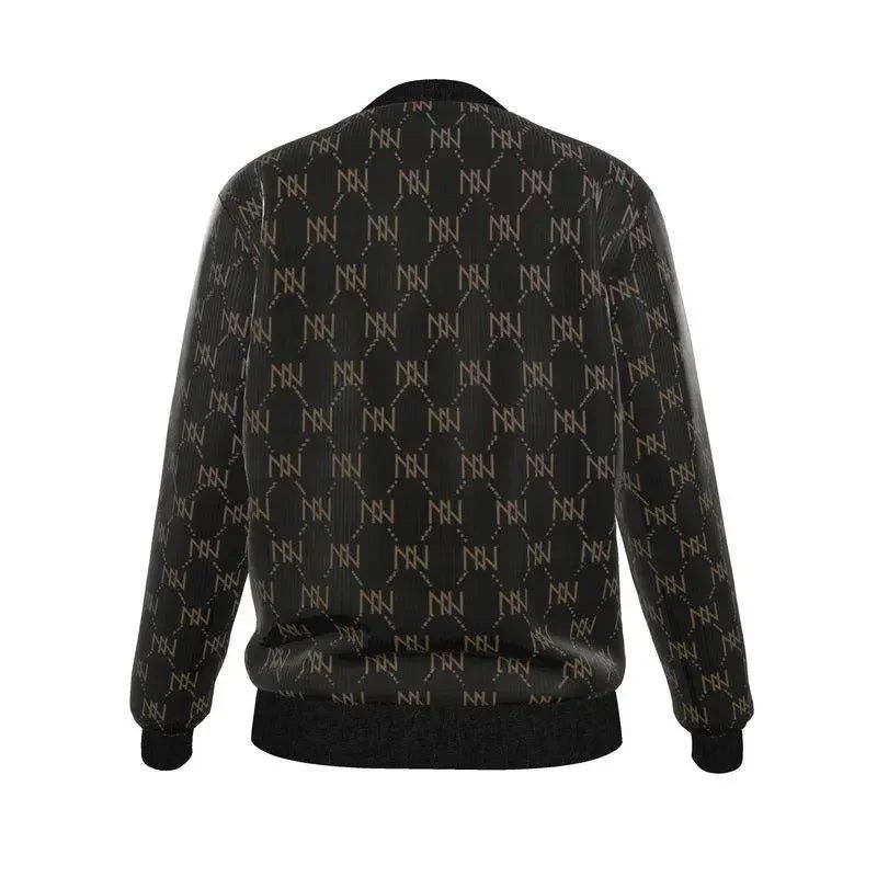 Black Navy Reversible Silk Bomber Jacket - IVORYNN