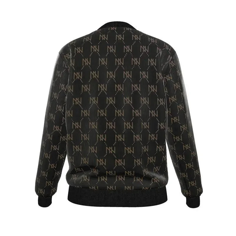 Black Navy Reversible Silk Bomber Jacket - IVORYNN