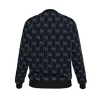 Black Navy Reversible Silk Bomber Jacket - IVORYNN