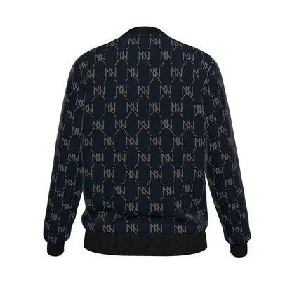 Black Navy Reversible Silk Bomber Jacket - IVORYNN