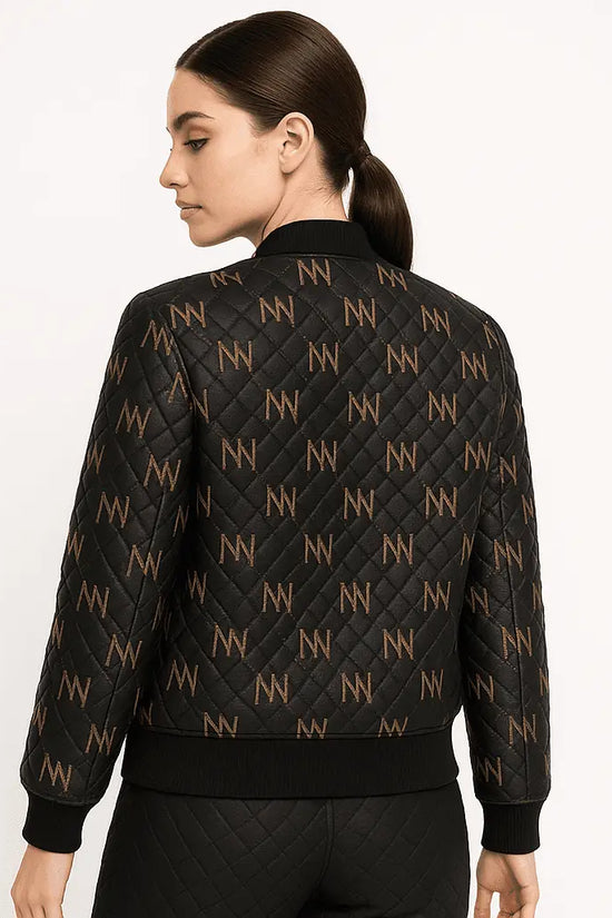 Black Navy Reversible Silk Bomber Jacket - IVORYNN