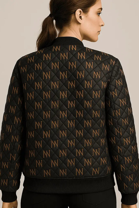 Black Navy Reversible Silk Bomber Jacket - IVORYNN