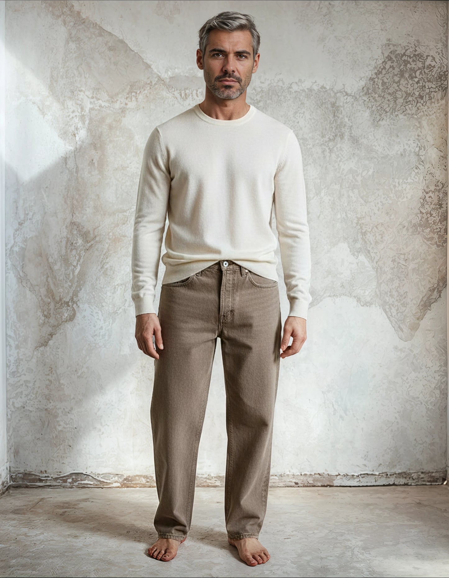 Premium Extra Fine Merino Wool White Sweater