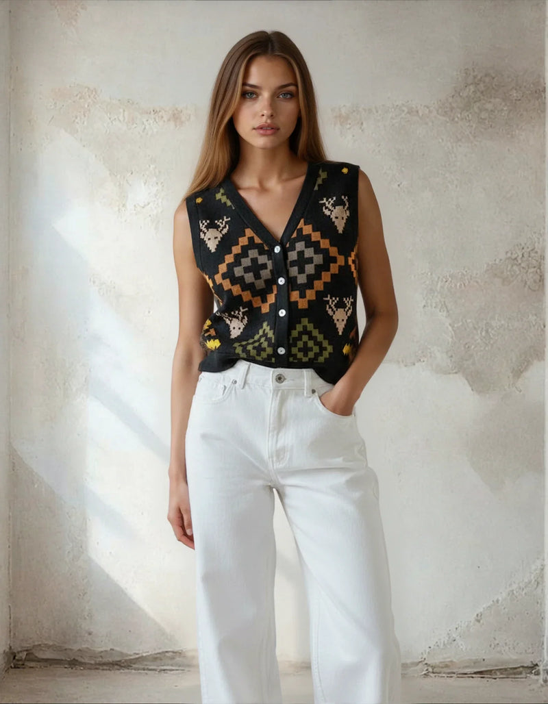 Design Women's Sleeveless Cardigan