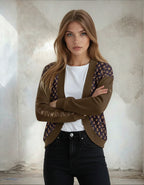 Halloween Ghost Drop Shoulder Knitted Café Noir Cardigan