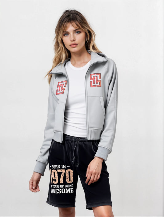 COWT Cropped Zip-Through Sweatshirt
