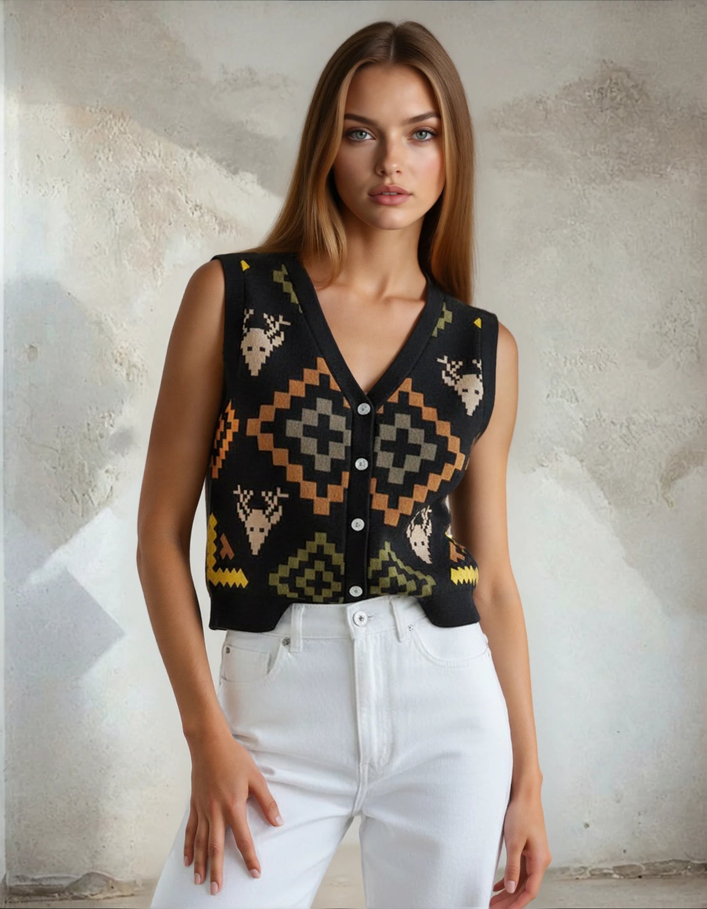Design Women's Sleeveless Cardigan