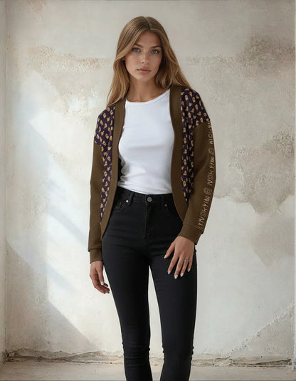 Halloween Ghost Drop Shoulder Knitted Café Noir Cardigan