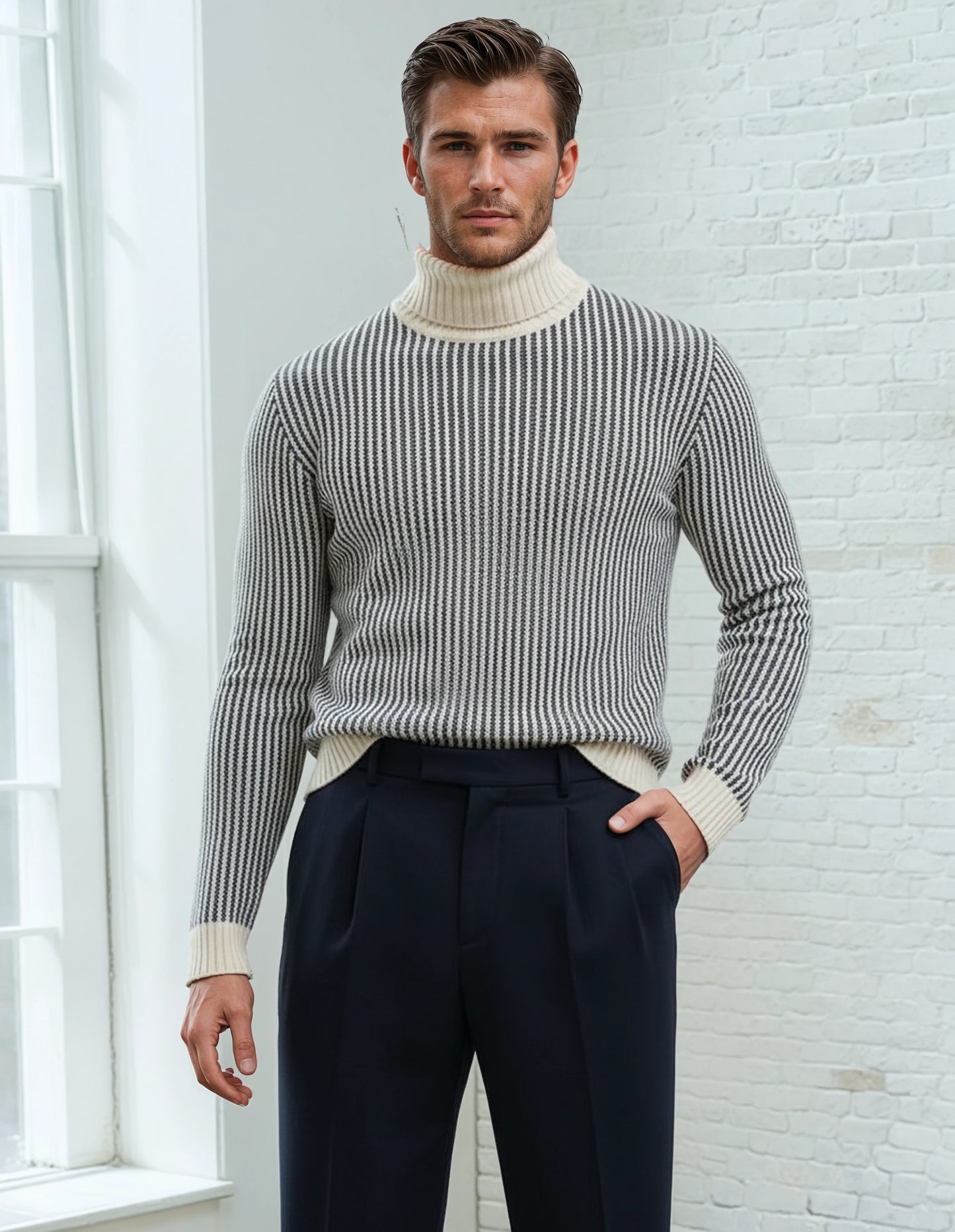 100% Cotton Beige Knitted Sweater