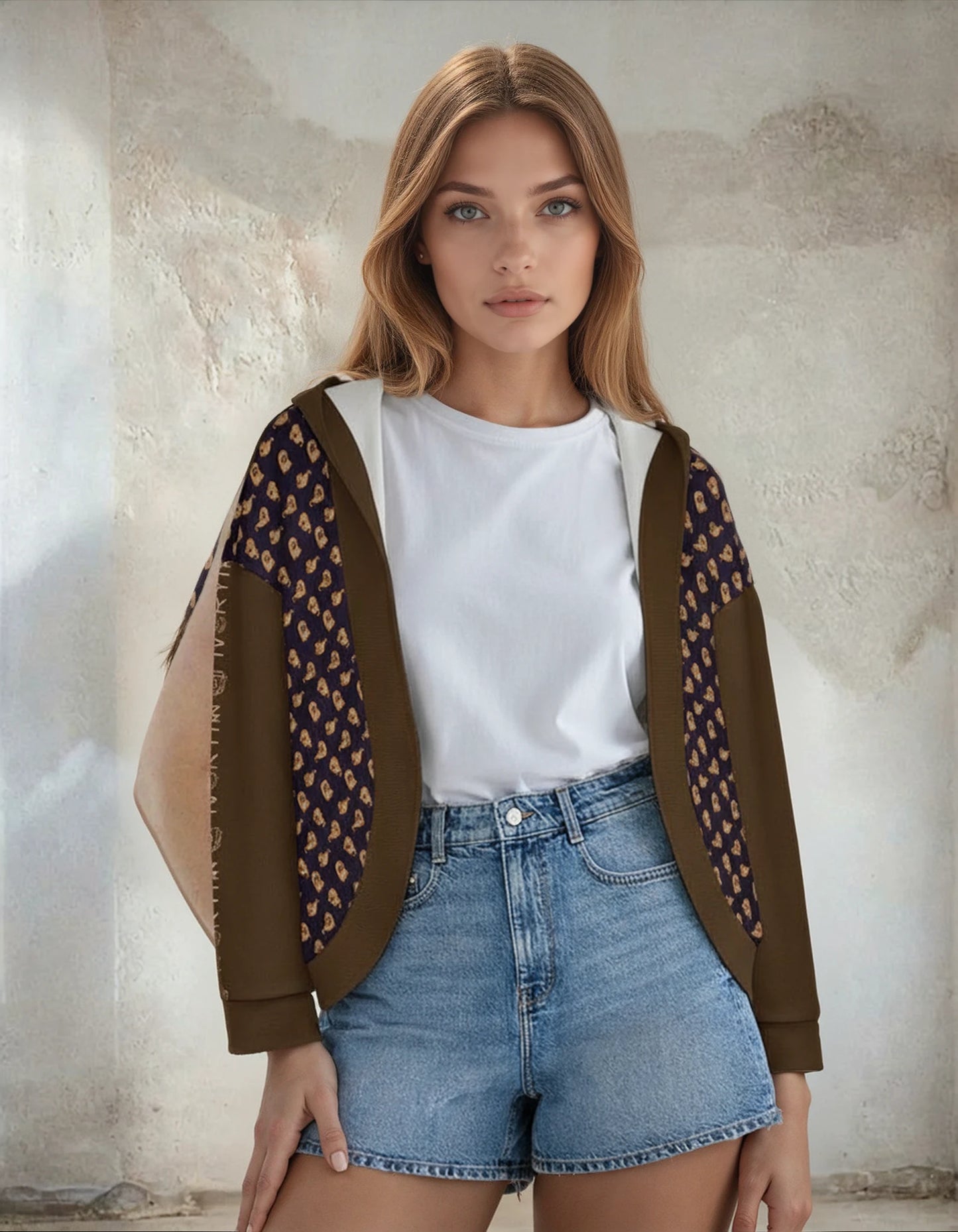Halloween Ghost Drop Shoulder Knitted Café Noir Cardigan
