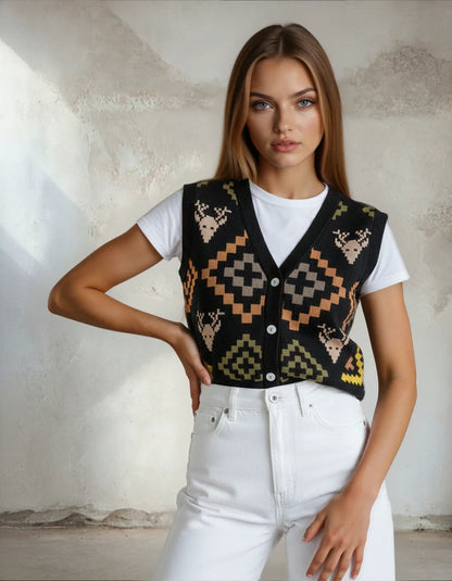 Design Women's Sleeveless Cardigan