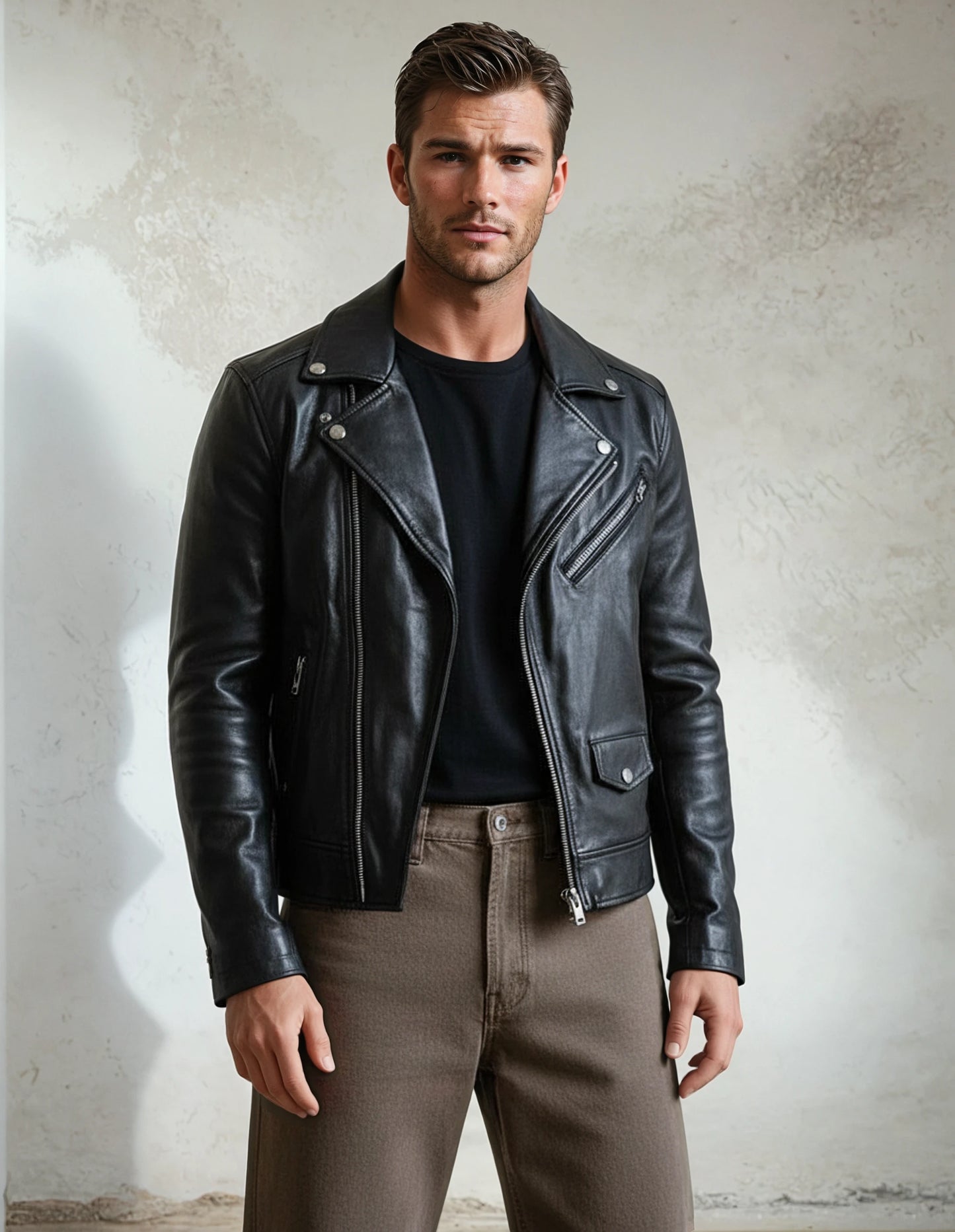 Sustainable Eco Luxe Black Sheepskin Leather Jacket