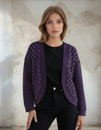 Halloween Ghost Drop Shoulder Knitted Eerie Black Cardigan