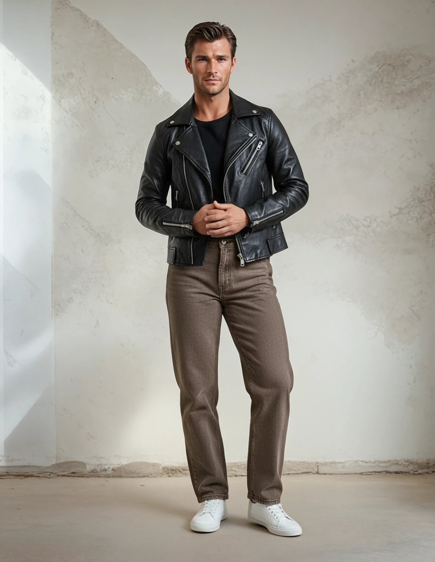 Sustainable Eco Luxe Black Sheepskin Leather Jacket