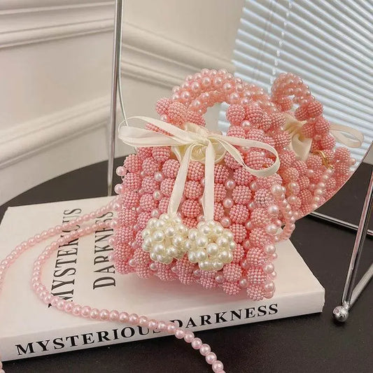 Bow Pearl Bead Handwoven Crossbody