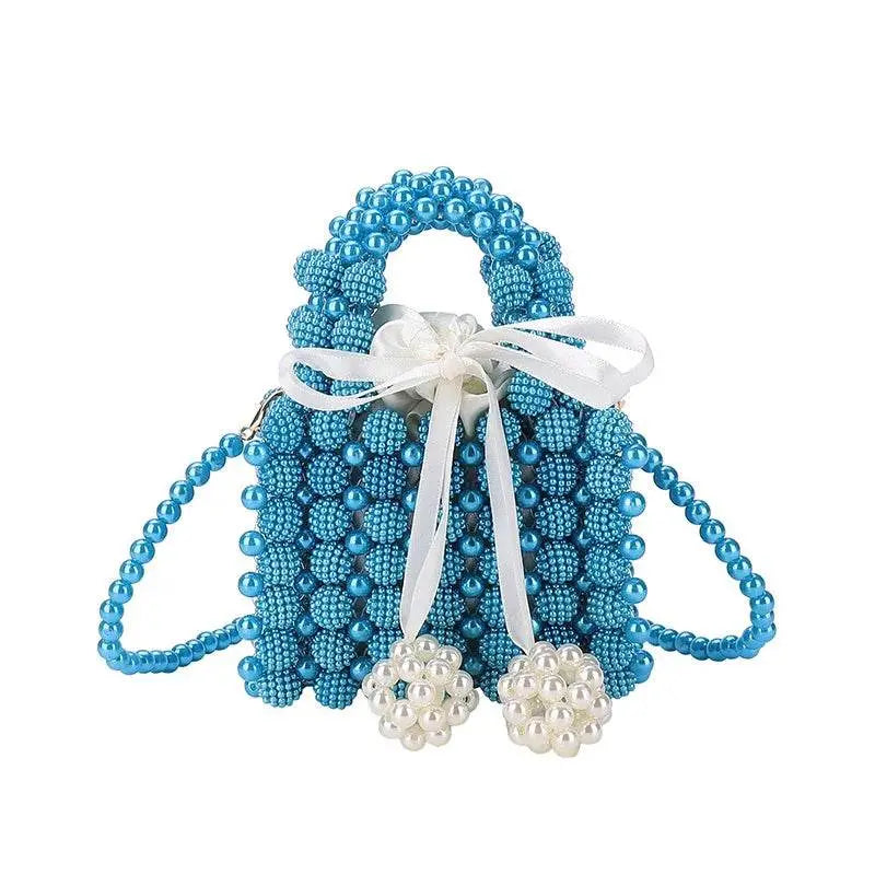 Bow Pearl Bead Handwoven Crossbody - IVORYNN