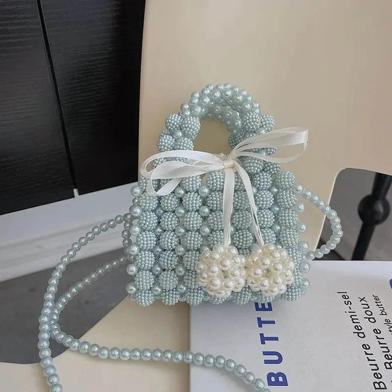 Bow Pearl Bead Handwoven Crossbody - IVORYNN