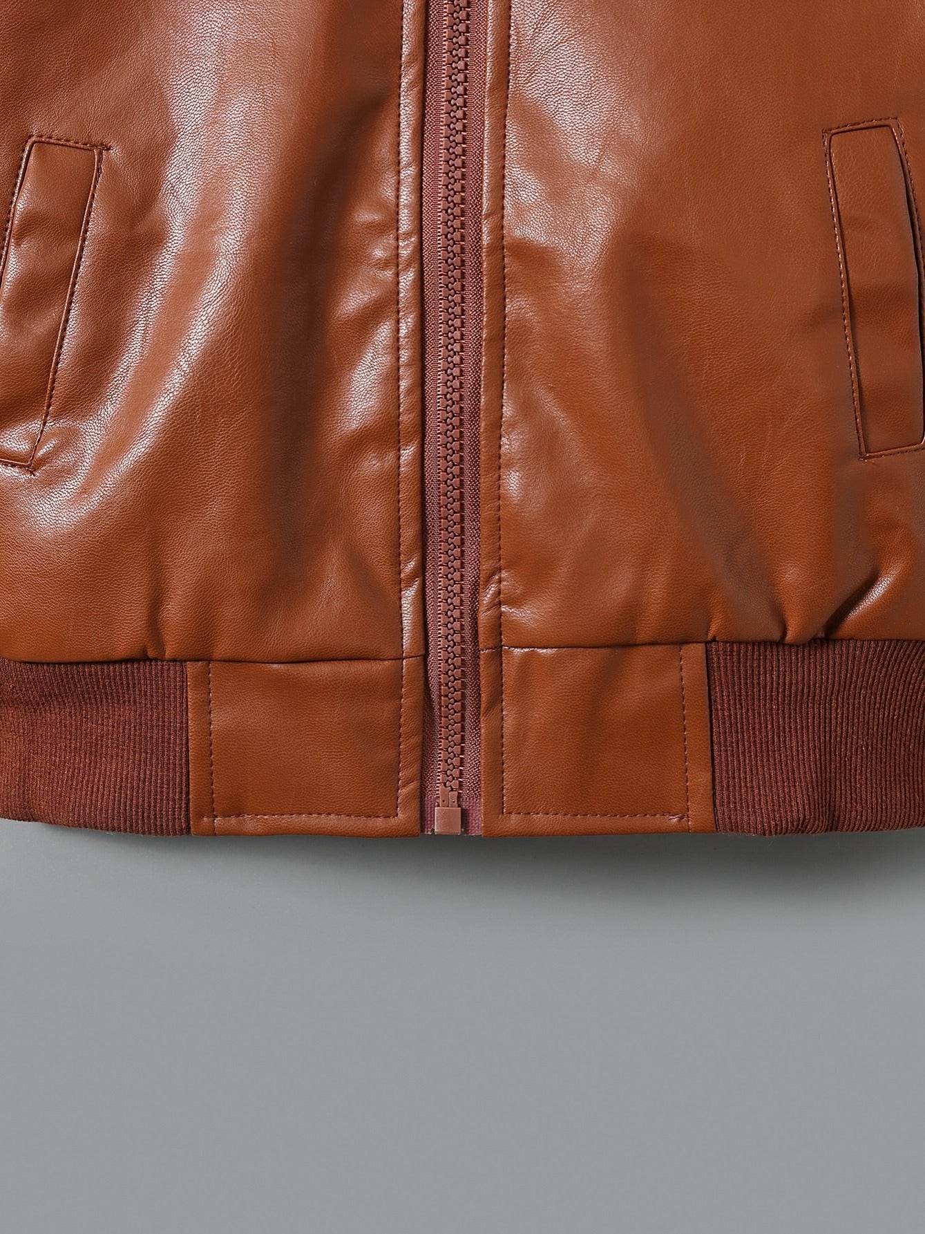 Boys Fleece-Lined Zip-Up Chocolate Jacket - IVORYNN