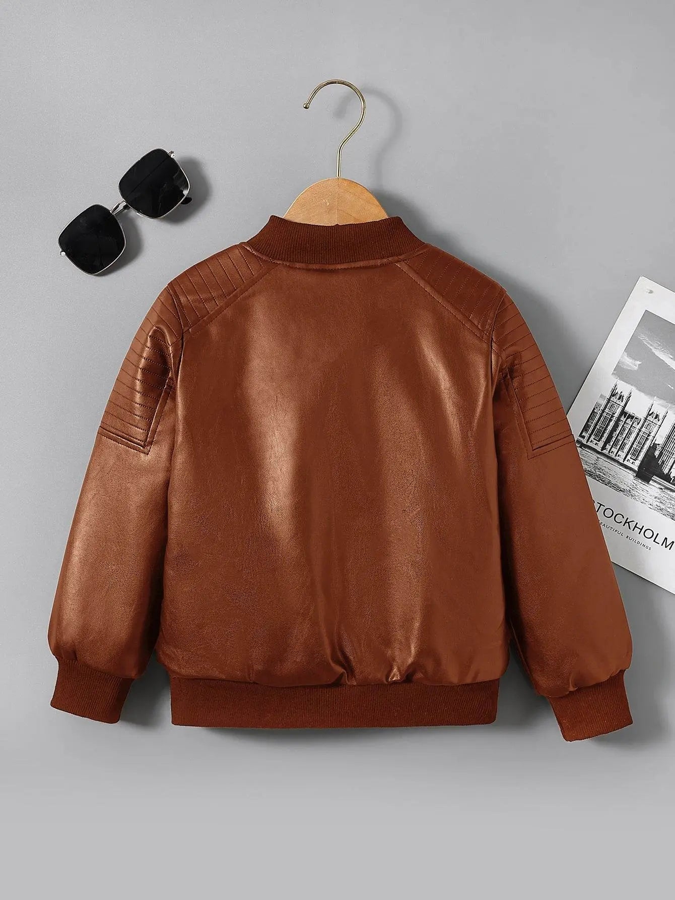 Boys Fleece-Lined Zip-Up Chocolate Jacket - IVORYNN