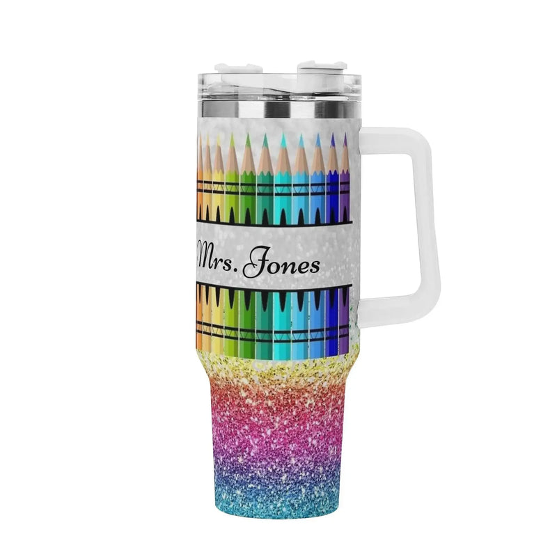 COLORED PENCIL Mood 40oz Stainless Steel Tumbler With Straw - IVORYNN