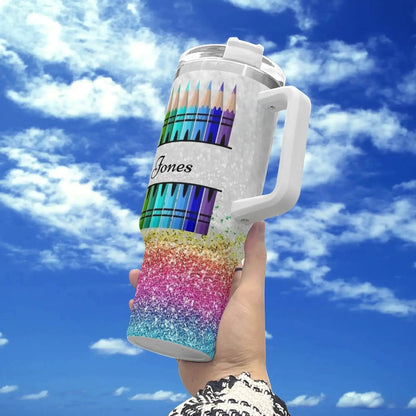 COLORED PENCIL Mood 40oz Stainless Steel Tumbler With Straw - IVORYNN