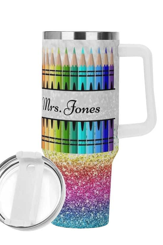 COLORED PENCIL Mood 40oz Stainless Steel Tumbler With Straw - IVORYNN