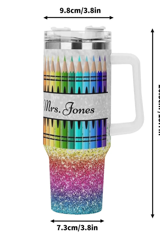 COLORED PENCIL Mood 40oz Stainless Steel Tumbler With Straw - IVORYNN