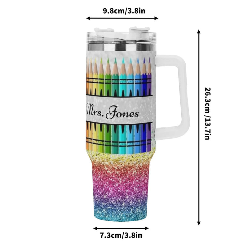 COLORED PENCIL Mood 40oz Stainless Steel Tumbler With Straw - IVORYNN