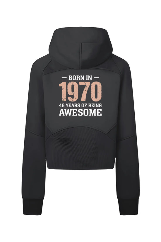 COWT Cropped Zip-Through Black Sweatshirt - IVORYNN