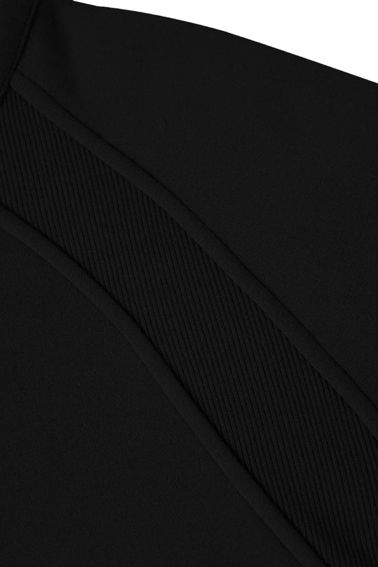 COWT Cropped Zip-Through Black Sweatshirt - IVORYNN