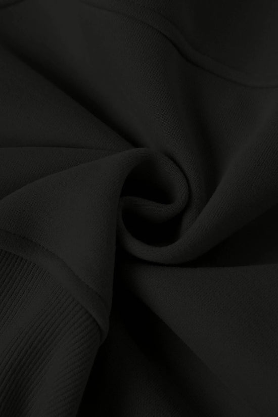 COWT Cropped Zip-Through Black Sweatshirt - IVORYNN