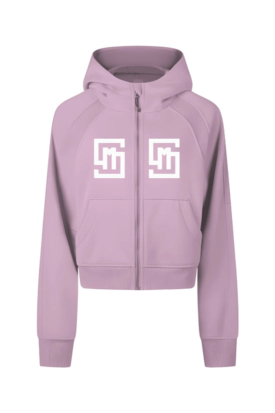 COWT Cropped Zip-Through Pink Sweatshirt - IVORYNN