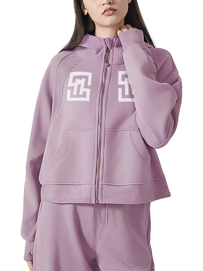 COWT Cropped Zip-Through Pink Sweatshirt - IVORYNN