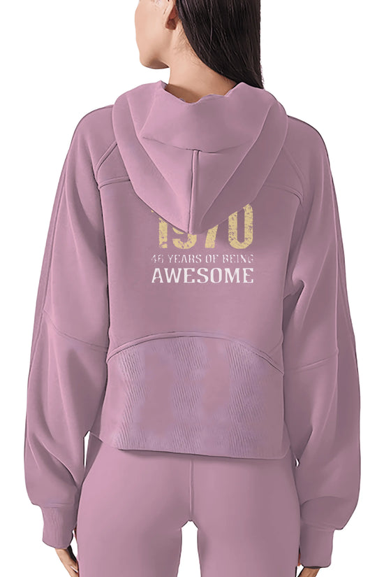 COWT Cropped Zip-Through Pink Sweatshirt - IVORYNN