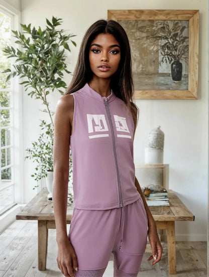 COWT Cropped Zip-Through Pink Sweatshirt - IVORYNN