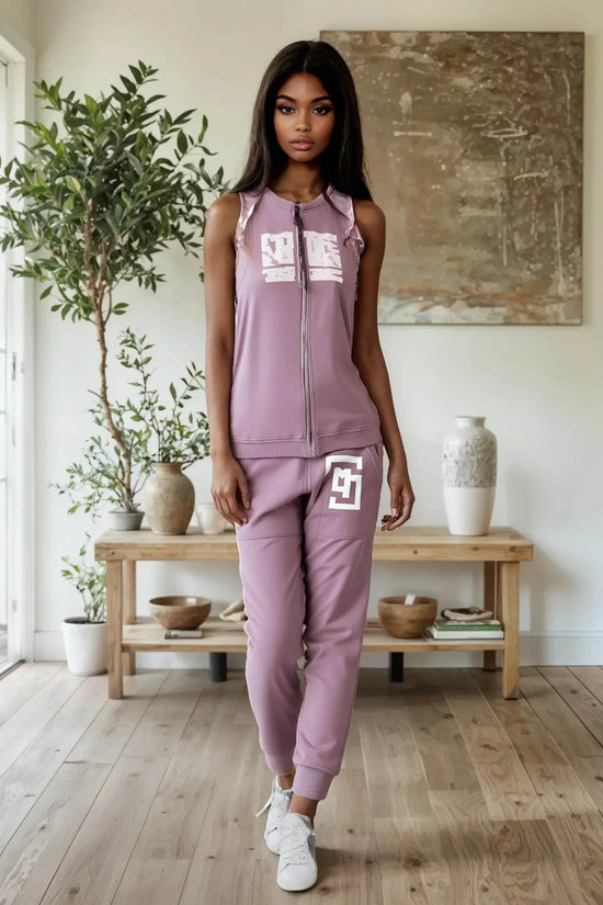 COWT Cropped Zip-Through Pink Sweatshirt - IVORYNN