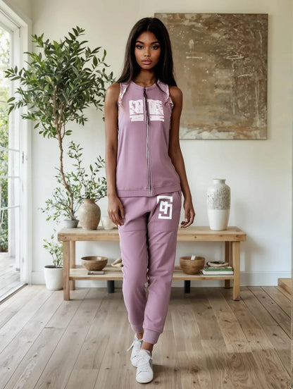 COWT Cropped Zip-Through Pink Sweatshirt - IVORYNN