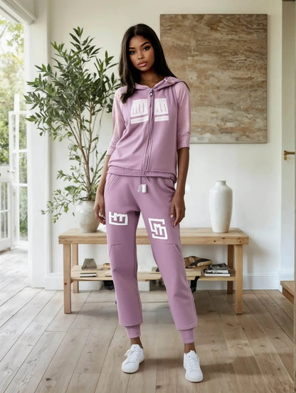 COWT Cropped Zip-Through Pink Sweatshirt - IVORYNN