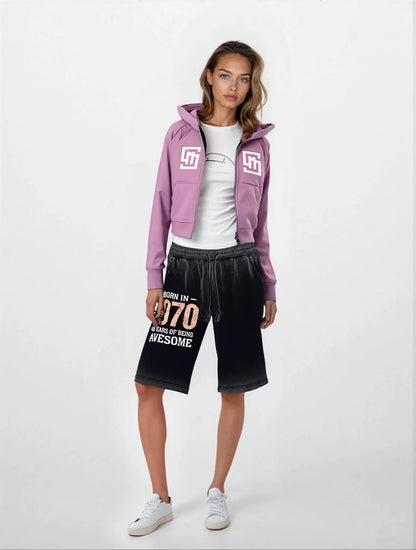 COWT Cropped Zip-Through Pink Sweatshirt - IVORYNN
