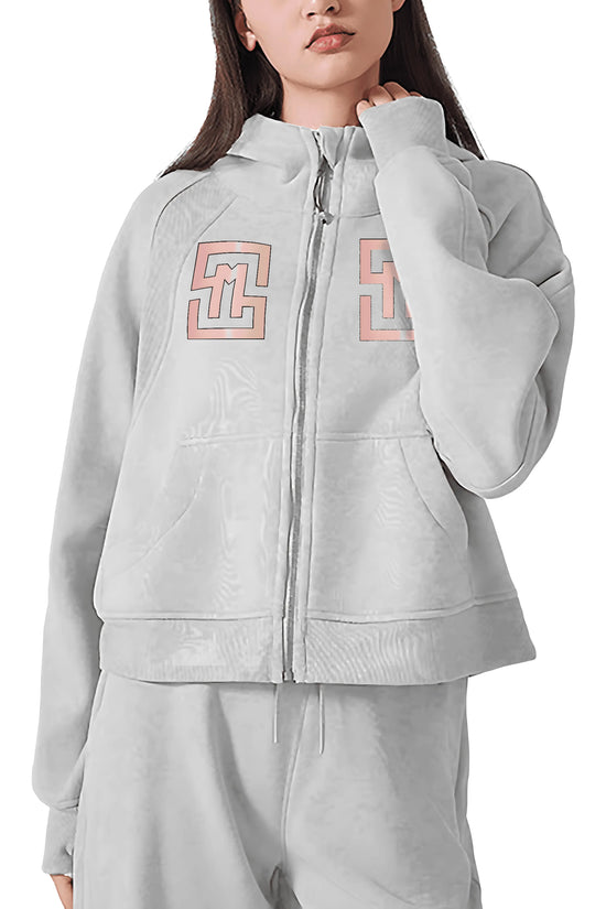 COWT Cropped Zip-Through Sweatshirt - IVORYNN