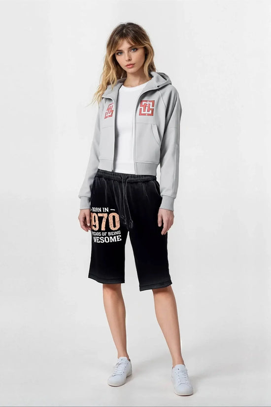 COWT Cropped Zip-Through Sweatshirt - IVORYNN